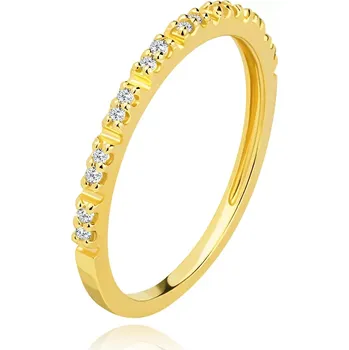 Prsten Prsten ze žlutého zlata 585 - šestnáct čirých briliantů, křížové řezy - Velikost: 58