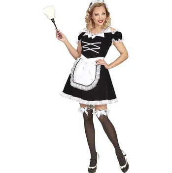 Karnevalový kostým Dámský kostým pokojská (šaty se zástěrou, čelenka) - XL