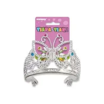 Karnevalový kostým Korunka motýlek stříbrná