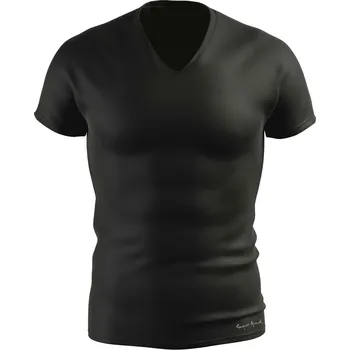 Pánské tričko Pánské funkční triko SLIM "V" krátký rukáv černá Bamboo Ultra CLASSIC - Černá / S