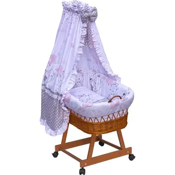 košík pro miminko Scarlett Gusto proutěný košík s nebesy 