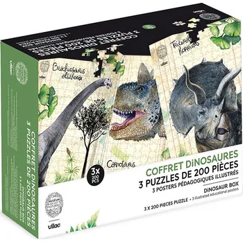 Puzzle Vilac Sada 3 puzzle dinosaurů