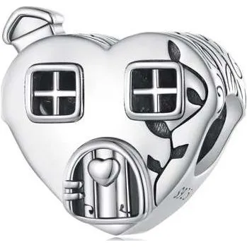 Přívěsek Stříbrný přívěsek korálek na náramek domek