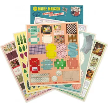 Pohádka The Mouse Mansion Dům myšek: vybavení do obývacího pokoje a ložnice