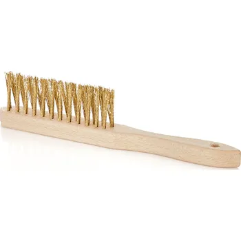 Ruční nářadí Kartáč do dutin, ocelový, pomosazený, 3 řady, dřevěný - GEKO G00628