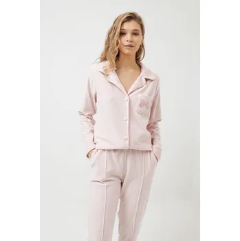 Dámské noční prádlo Luisa Moretti Dámské bambusové pyžamo CARLA Barva: Růžová, Velikost: XL
