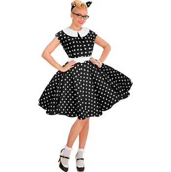 Karnevalový kostým Dámské rok'n'roll šaty v černobíle barvě - XL