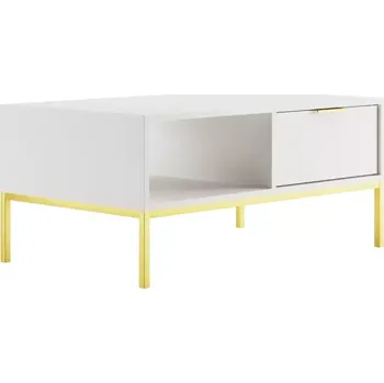 Konferenční stolek Konferenční stolek Austin 100 cm bílá/zlatá