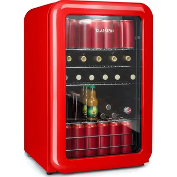 Lednice Klarstein PopLife 83.5cm 115L Prosklená Lednice na Nápoje Červená (10046070)