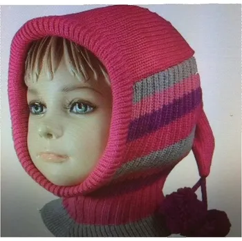 Čepice Dívčí zimní pletená kukla, velikost 98/104, Barva Růžová, Určení Pro holky