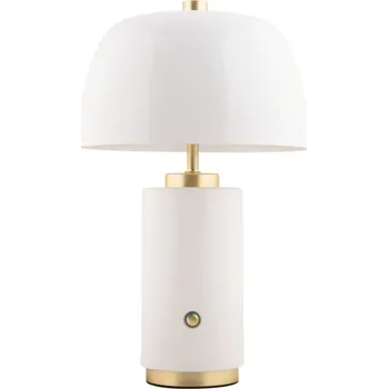 Lampička Present time Bílá kovová nabíjecí stolní LED lampa Reya