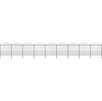 vidaXL Zahradní plot s kopím nahoře ocelový 1603,5 x 200 cm černý