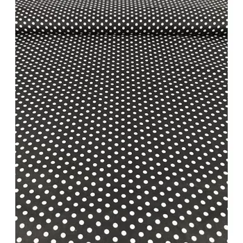 Bavlněná látka puntíky černé 6 mm plátno 140cm | RTex