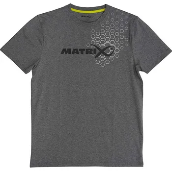Rybářské oblečení Matrix Hex Print T-Shirt Grey - S