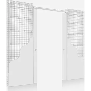 Stavební pouzdro ECLISSE bezobložkové pouzdro SYNTESIS DVOUKŘÍDLO 800 + 800mm do ZDI Rozměr dle ČSN: 2100 mm (výška), Tl. dokončené příčky: 108 mm