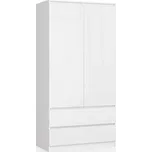 Šatní skříň s otočnými dvěrmi 90cm bílá lesklá