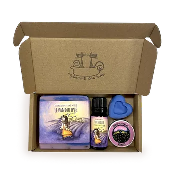 Mýdlo Mydlárna U Dvou koček Dárková sada pro ni - levandulová