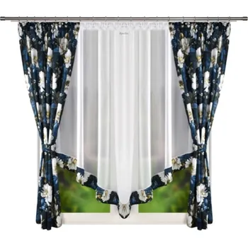 Fliying Hotová záclona Zarina modrá/bílá, 400x160 cm