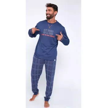 Pánské pyžamo 390079 - pánské pyžamo Muydemi, XL, modrá