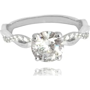 Prsten Romantický stříbrný prsten s bílými zirkony