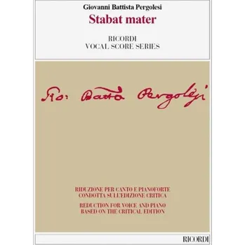 Giovanni Battista Pergolesi: Stabat Mater (noty na klavír, zpěv)