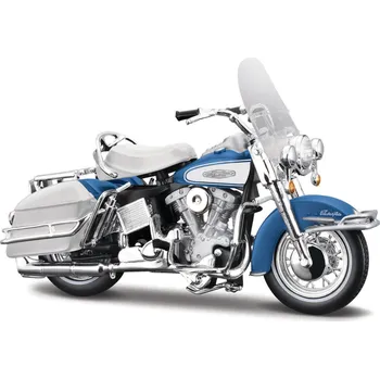 RC model auta Maisto - HD - Motocykl - 1966 FLH Electra Glide, modro-bílá, série 44, 1:18 - expresní doprava