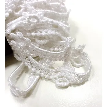 Stuha Krajka háčkovaná 18 mm bílá - 5 m