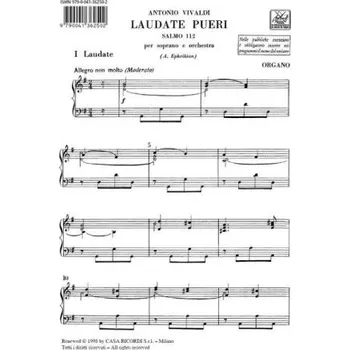 Antonio Vivaldi: Laudate Pueri Dominum. Salmo 112 Rv 601 (noty, party)