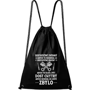 DOBRÝ TRIKO Bavlněný batoh Dost chytrý Barva: Černá