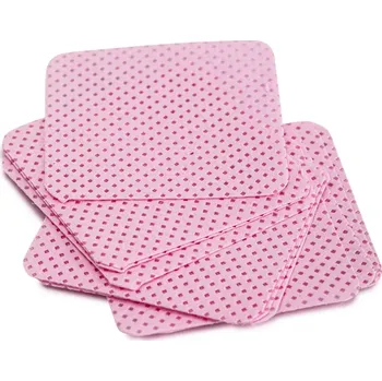 Bezprašná perforovaná buničina na nehty, netřepivá, čtverce 5x5 cm, 540 ks - RŮŽOVÁ (Buničina na nehty, 540ks, perforované kostky)