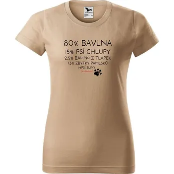 Dámské tričko DOBRÝ TRIKO Dámské tričko s potiskem Bavlna, chlupy, bahno Barva: Písková, Velikost: S