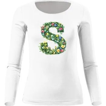 Dámské tričko Tričko s potiskem Písmeno S květinové dámské