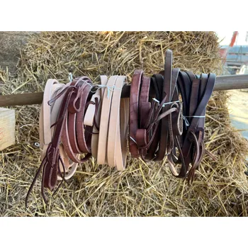 Sedlářská výroba Dámské westernové otěže dělené od sedláře, síla 1,4cm Barva: natural olejovaná