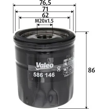 Filtr do auta Olejový filtr VALEO 586146