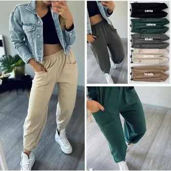 Dámské kalhoty Teplákové baggy kalhoty Barva: Černá