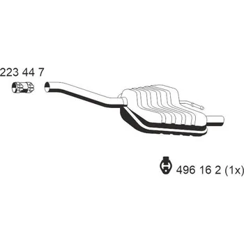 Tlumič výfuku Zadní tlumič výfuku ERNST 341134