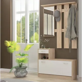 Předsíňová stěna Předsíňová stěna RUBROTIC, dub sonoma/bílá + vyzvednutí ZDARMA