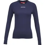Dámské triko CCM Women's Long Sleeve Training Tee SR, Senior, S, tmavě modrá CCM