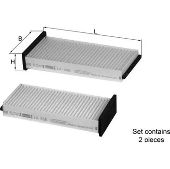 Ventilátor topení a klimatizace Filtr, vzduch v interiéru MAHLE LA 366/S