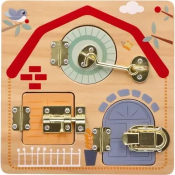 Výuková hračka Montesori Vzdělávací tabule se zámky - Děti světa