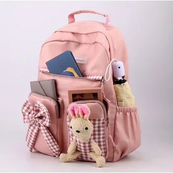 Městský batoh Dívčí růžový batoh Barva: Růžová