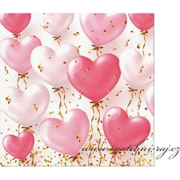 Svatební dekorace Ubrousky se srdíčky