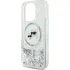 Pouzdro na mobilní telefon Karl Lagerfeld Liquid Glitter Karl and Choupette Heads MagSafe pro iPhone 16 Pro , čiré