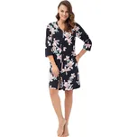 Dámský župan 392 L24 - Luna tm.modrá-květy 4XL