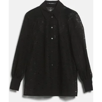 Dámská košile HALENKA KARL LAGERFELD FAN LACE EVENING BLOUSE BLACK