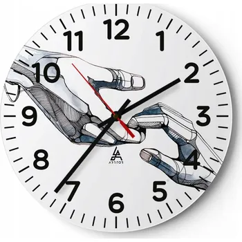 Hodiny Kuchyňské nástěnné hodiny 30x30 Abstrakce Moderní skleněné hodiny Tiché