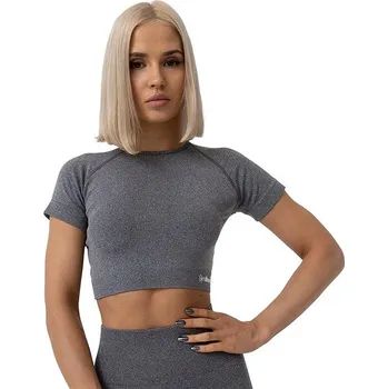 GymBeam Dámské tričko FLO Crop Top Grey L