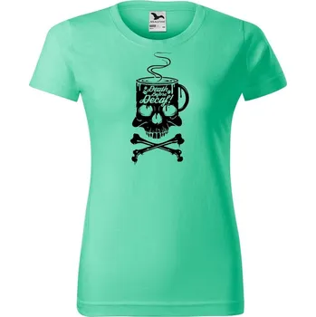 Dámské tričko DOBRÝ TRIKO Dámské tričko s potiskem Decaf Barva: Mátová, Velikost: 2XL