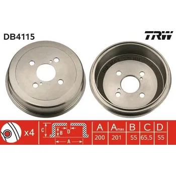 Brzdový buben Brzdový buben TRW DB4115