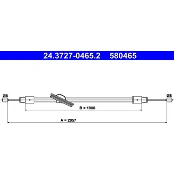 Lanko parkovací brzdy Tažné lanko, parkovací brzda ATE 24.3727-0465.2